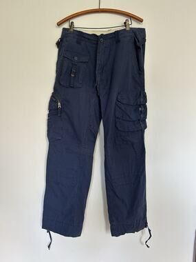 Polo Ralph Lauren Military Paratrooper Cargo Pants Blue Size 32x30 Archive